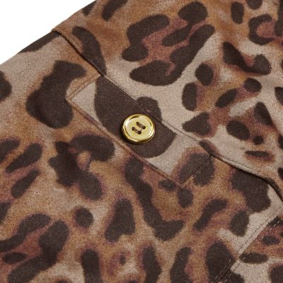 Mini girls leopard faux suede shift dress